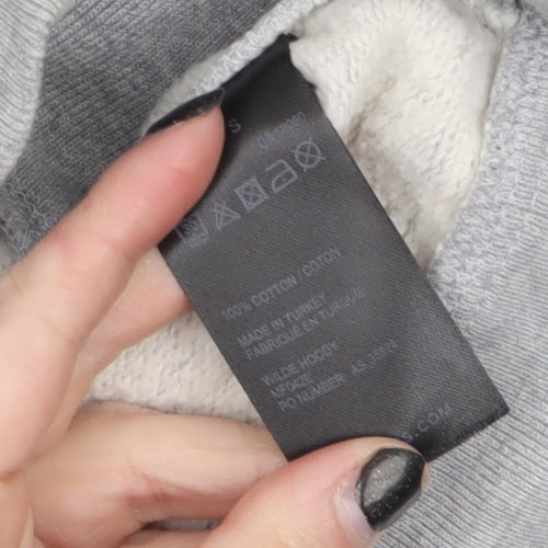 AllSaints Men's Grey Full Zip Cotton Hoodie XL
