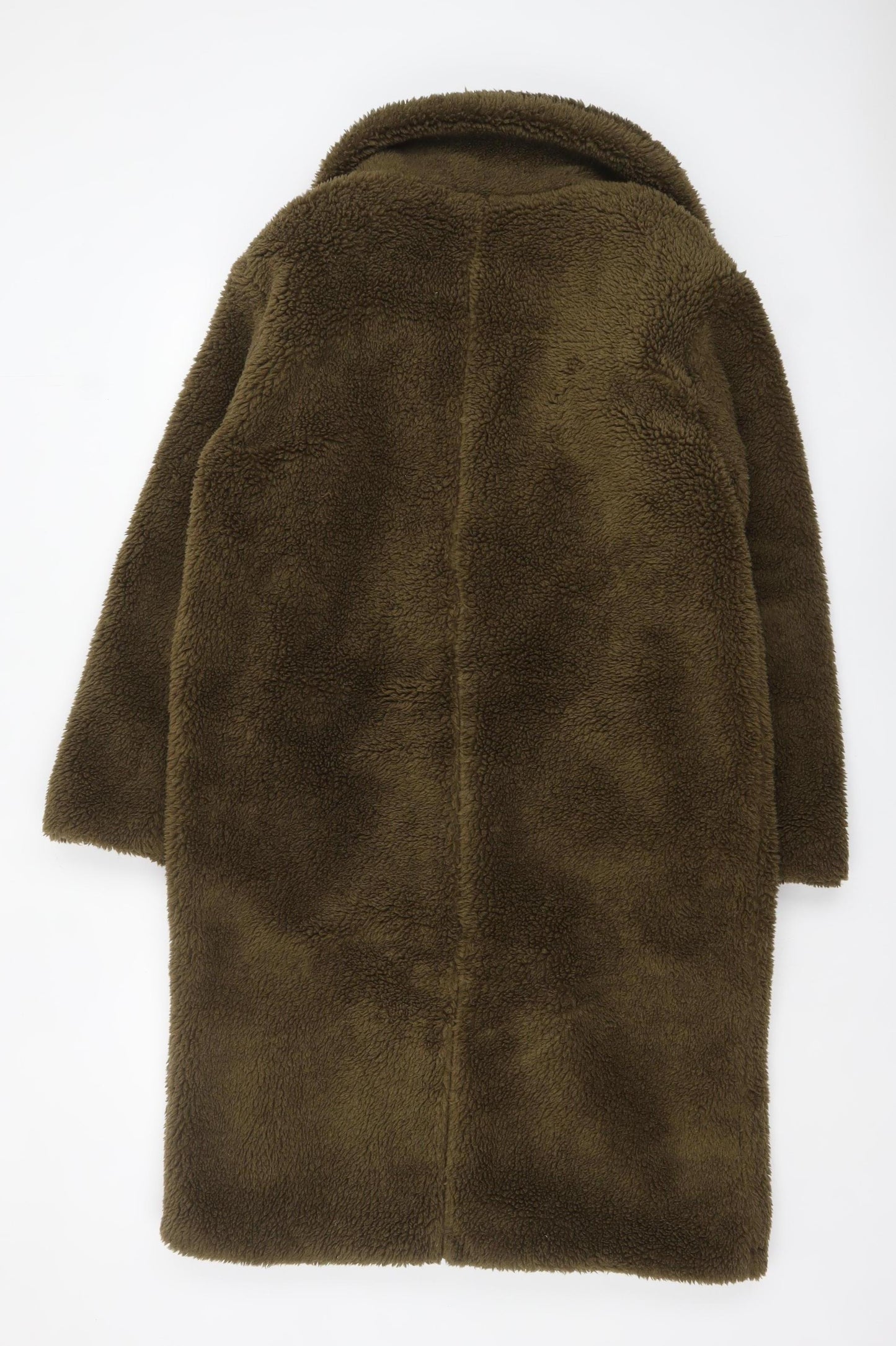 French Connection Womens Brown Long Fleece Coat Size M