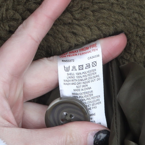French Connection Womens Brown Long Fleece Coat Size M
