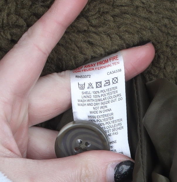 French Connection Womens Brown Long Fleece Coat Size M