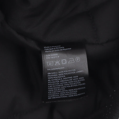 H&M Divided Women's Black Bomber Jacket Size 12 Polyester Zip Lined