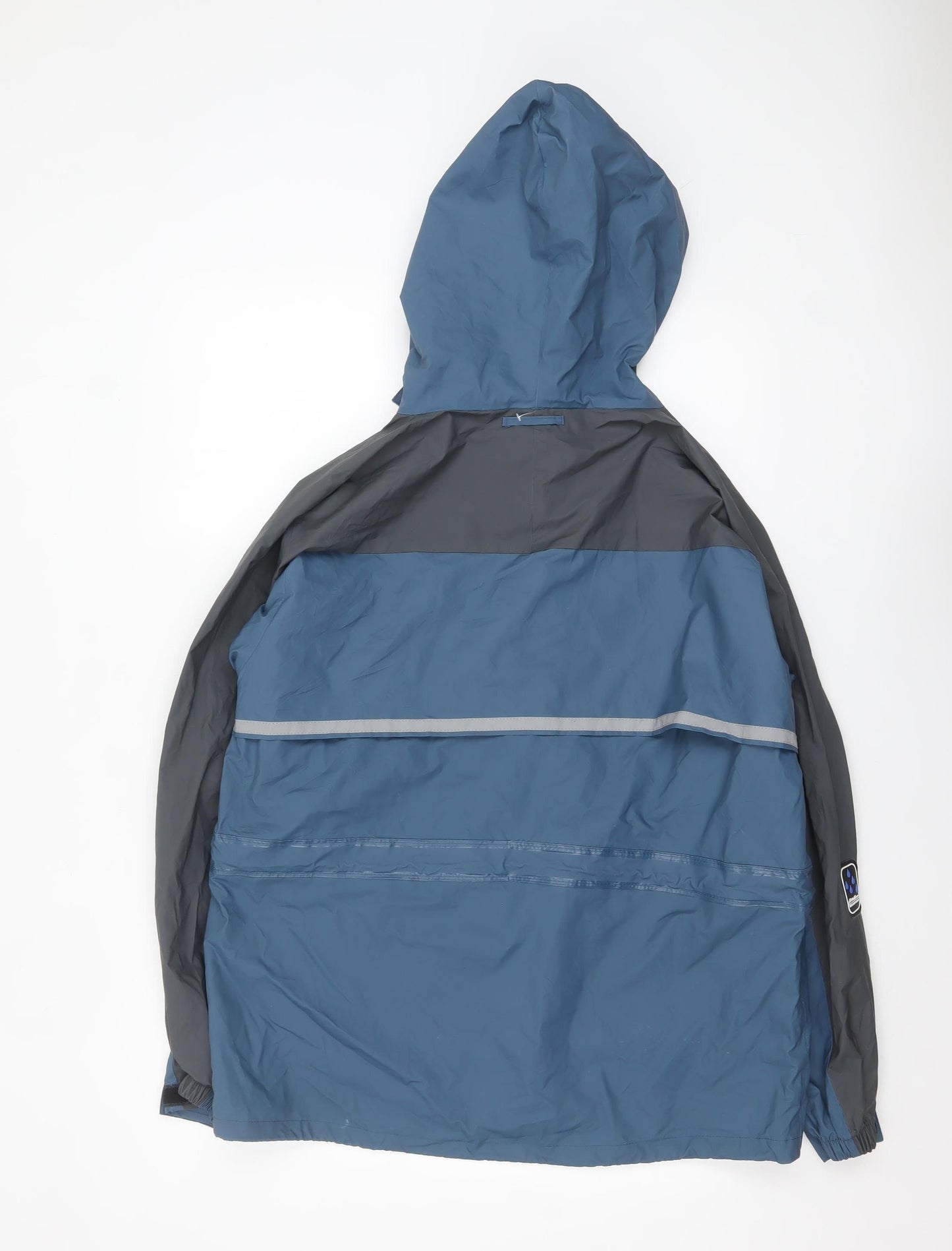 Eddie Bauer Men's Blue M Waterproof Hooded Hiking Rain Jacket