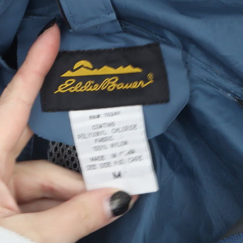 Eddie Bauer Men's Blue M Waterproof Hooded Hiking Rain Jacket