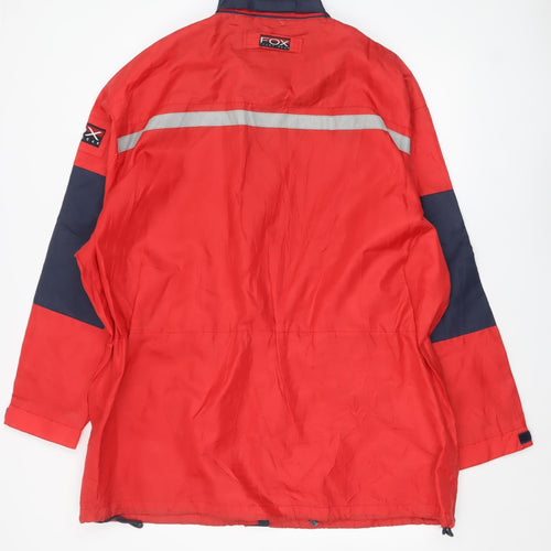 FOX Sport Gear Men's Red Parka Jacket L Nylon Lined Outdoor Coat