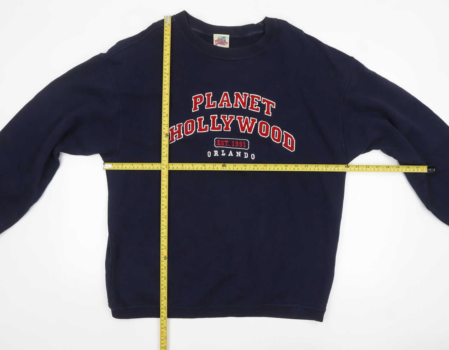 Planet Hollywood Mens Blue Large Pullover Sweatshirt 90s Retro Logo
