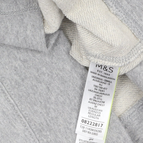 Marks and Spencer Men's Grey Full Zip Hoodie Size S Regular Fit