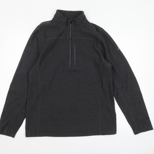 Trespass Mens Black Fleece 1/4 Zip Pullover Sweatshirt Size L