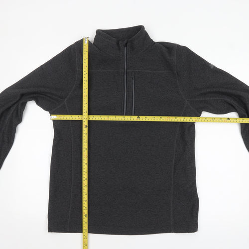 Trespass Mens Black Fleece 1/4 Zip Pullover Sweatshirt Size L