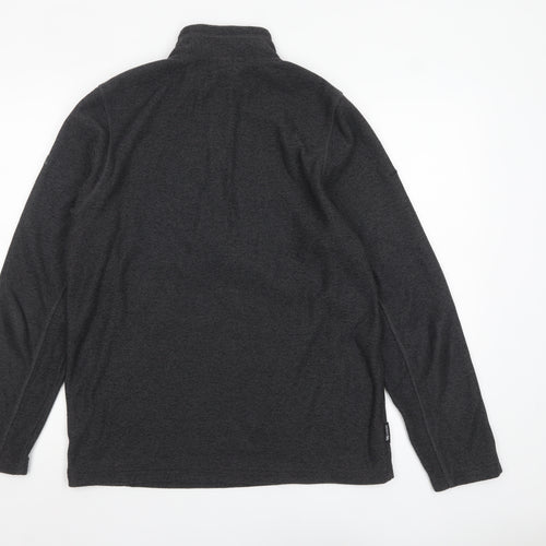 Trespass Mens Black Fleece 1/4 Zip Pullover Sweatshirt Size L