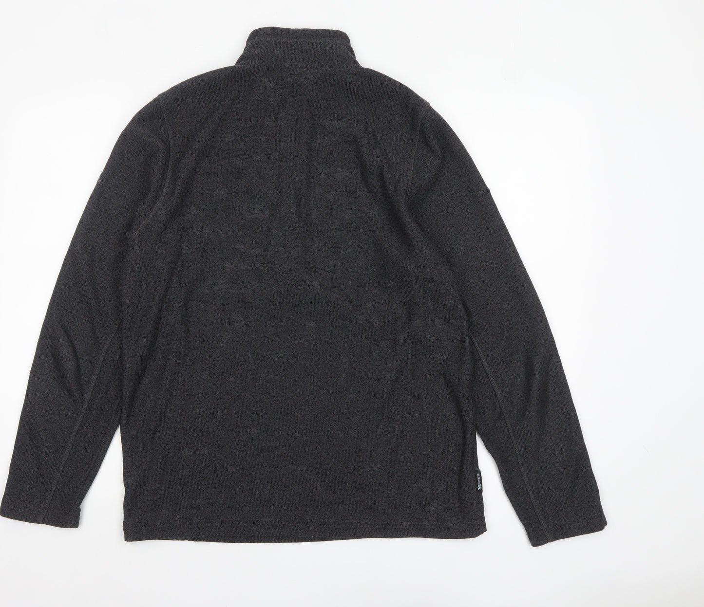 Trespass Mens Black Fleece 1/4 Zip Pullover Sweatshirt Size L
