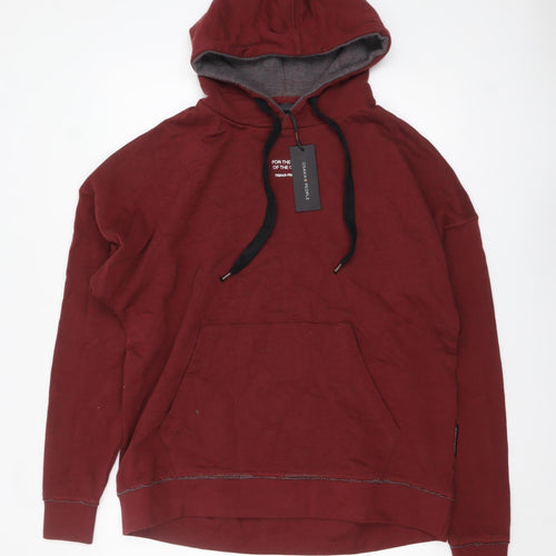 Osaka People Men Red Pullover Hoodie L Regular Fit Cotton
