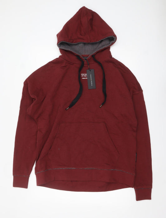 Osaka People Men Red Pullover Hoodie L Regular Fit Cotton