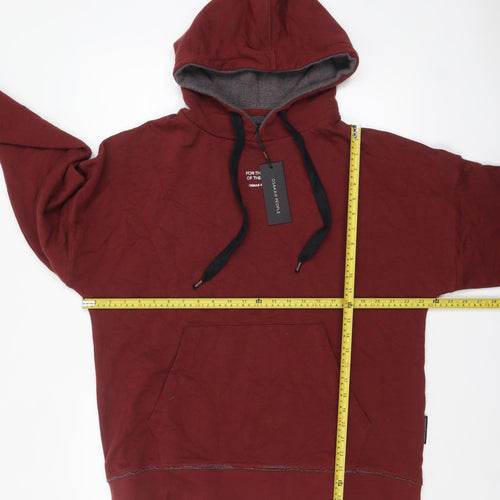 Osaka People Men Red Pullover Hoodie L Regular Fit Cotton