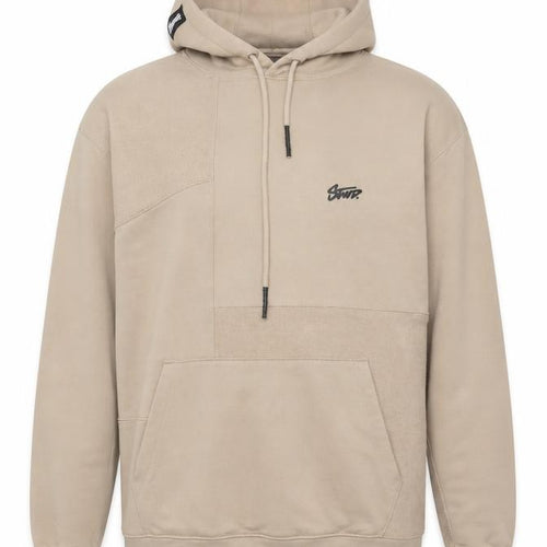 Pull&Bear Men's Beige Pullover Hoodie M Logo Front Casual Style
