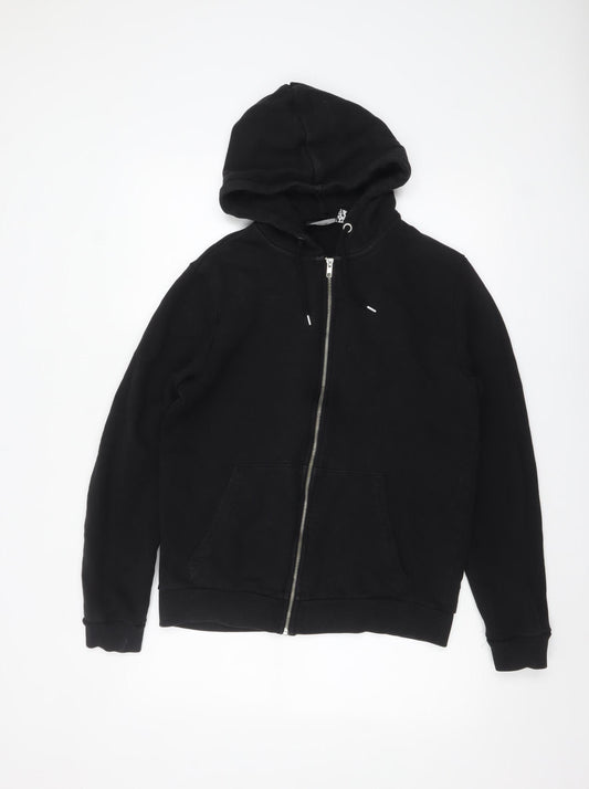 ASOS DESIGN Men's Black Full Zip Hoodie Size M Regular Fit