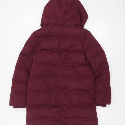 FatFace Girls Red Hooded Puffer Coat 10-11 Years Lined Winter Jacket