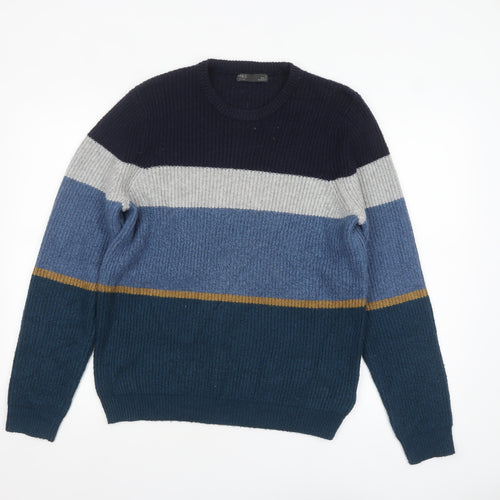 Marks and Spencer Mens Multicoloured Striped Knit Pullover Jumper M