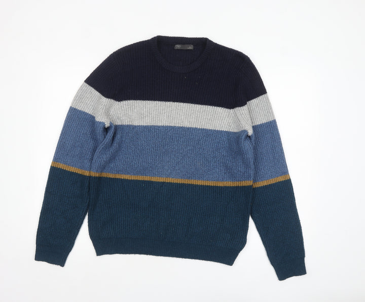 Marks and Spencer Mens Multicoloured Striped Knit Pullover Jumper M