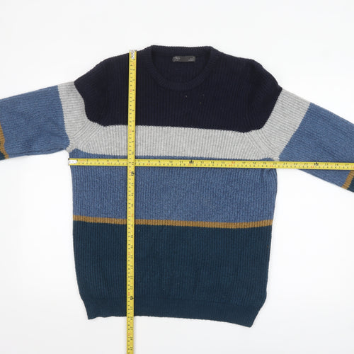 Marks and Spencer Mens Multicoloured Striped Knit Pullover Jumper M