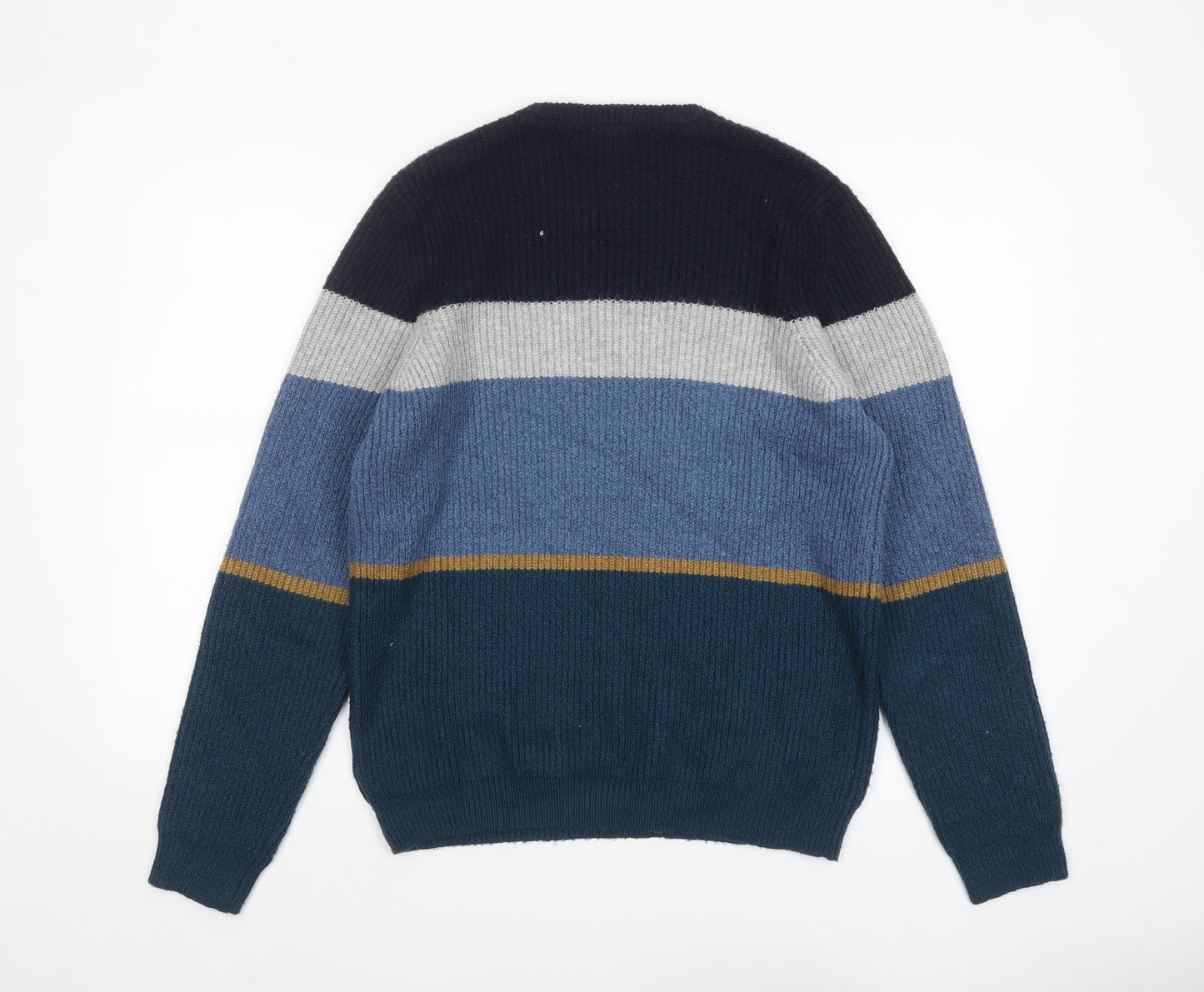 Marks and Spencer Mens Multicoloured Striped Knit Pullover Jumper M