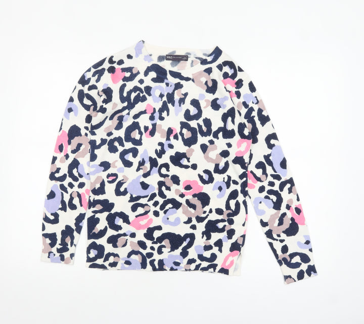 Marks and Spencer Women’s Multicoloured Animal Print Acrylic Jumper Size 8