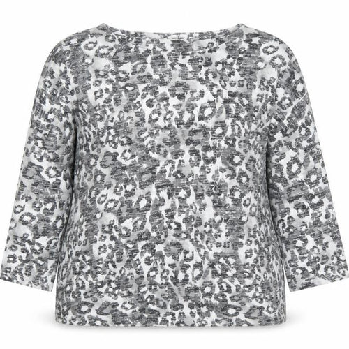 Tu Womens Grey Animal Print Tunic Blouse Size 14 3/4 Sleeve
