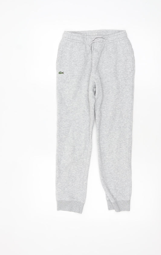 Lacoste Sport Boys Grey Jogger Trousers Size 10 Years 140cm Cotton Blend