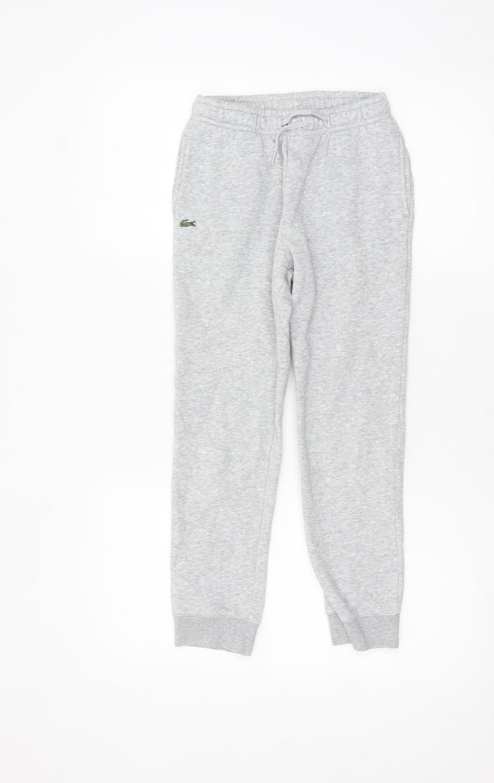 Lacoste Sport Boys Grey Jogger Trousers Size 10 Years 140cm Cotton Blend