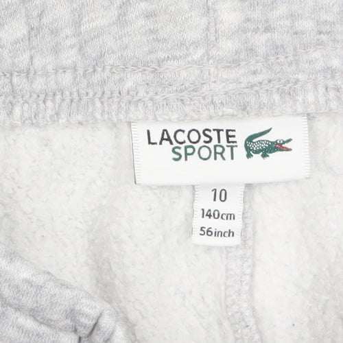 Lacoste Sport Boys Grey Jogger Trousers Size 10 Years 140cm Cotton Blend