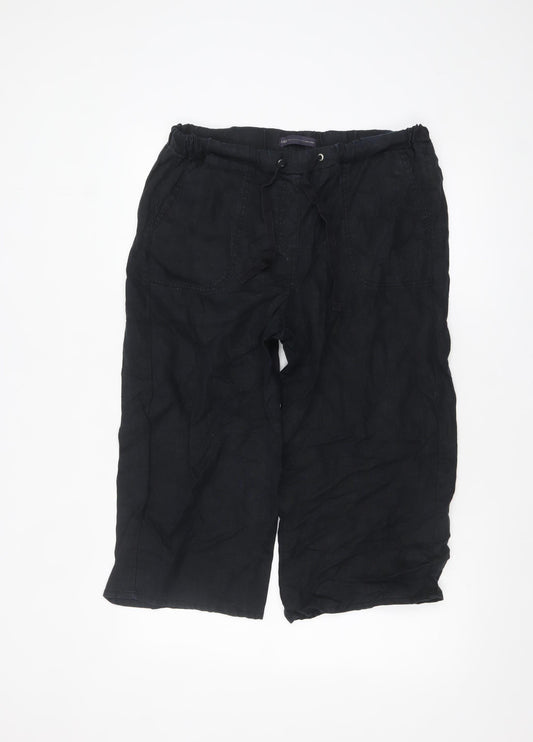 Marks and Spencer Women’s Black Linen Cargo Shorts Size 12