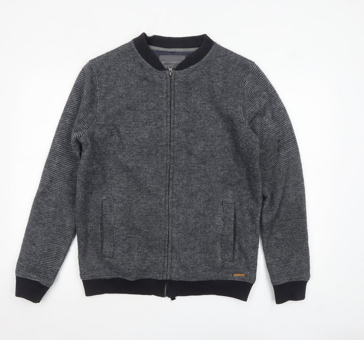 RJR John Rocha Men's Grey Bomber Jacket Size M Full Zip Knit Casual