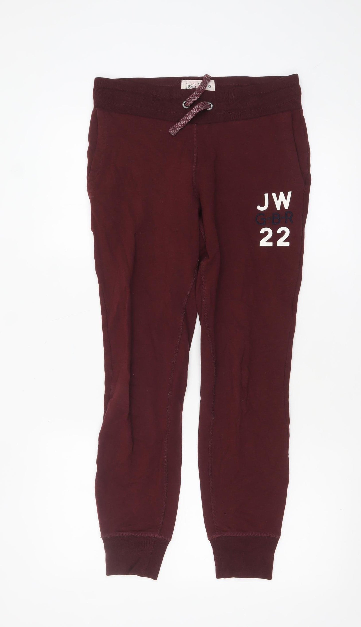 Jack Wills Women's Burgundy Jogger Trousers Size 8 Cotton Blend