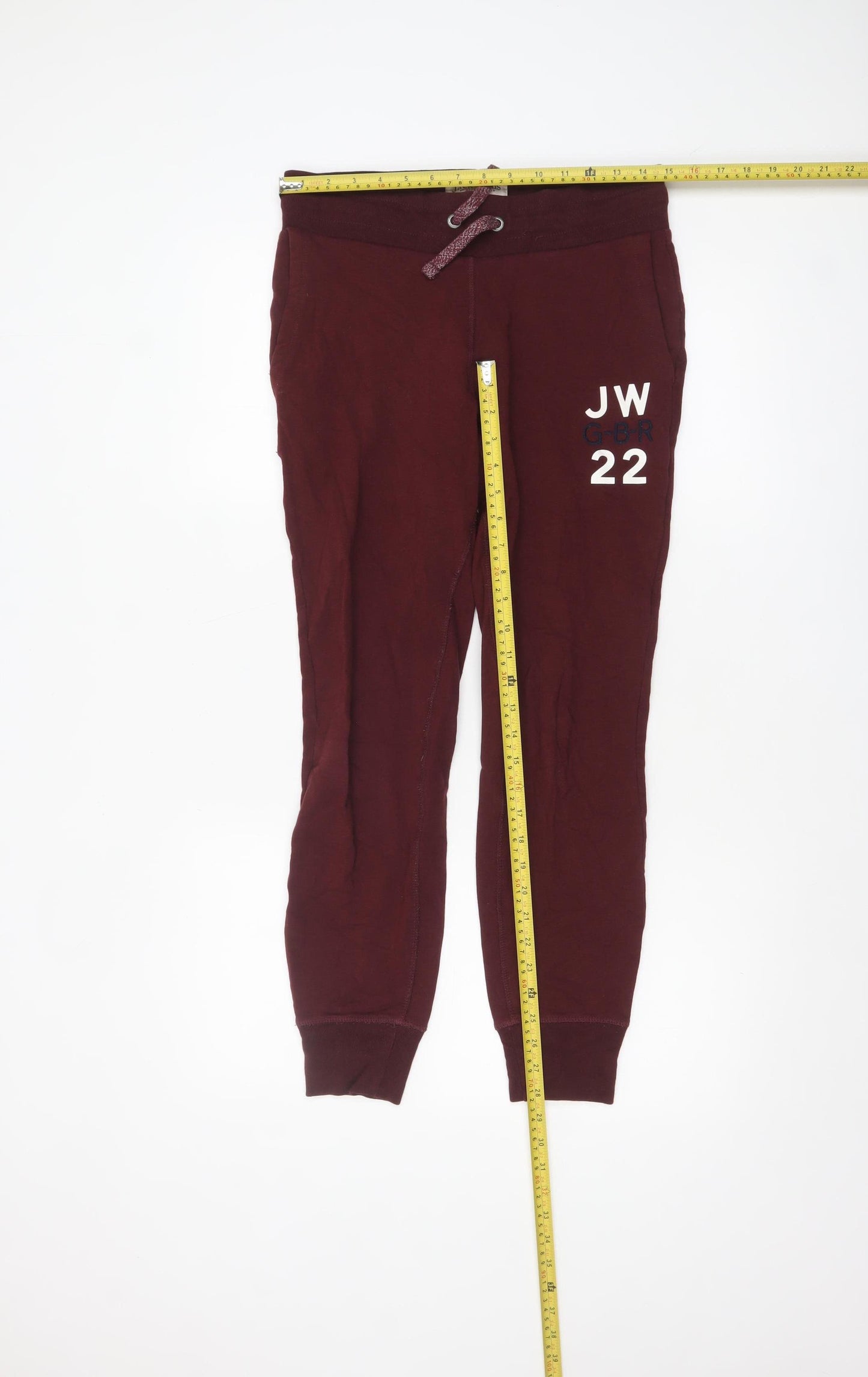 Jack Wills Women's Burgundy Jogger Trousers Size 8 Cotton Blend
