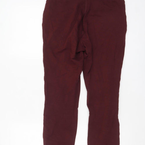 Jack Wills Women's Burgundy Jogger Trousers Size 8 Cotton Blend