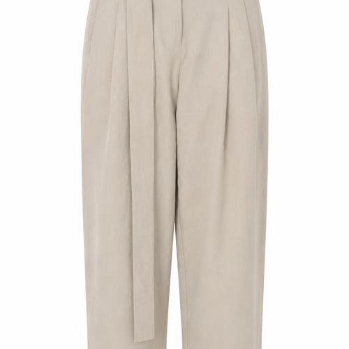 Urban Revivo Women's Beige Paperbag High Waist Tapered Trousers Size 8