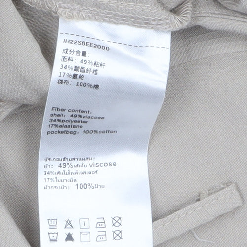 Urban Revivo Women's Beige Paperbag High Waist Tapered Trousers Size 8