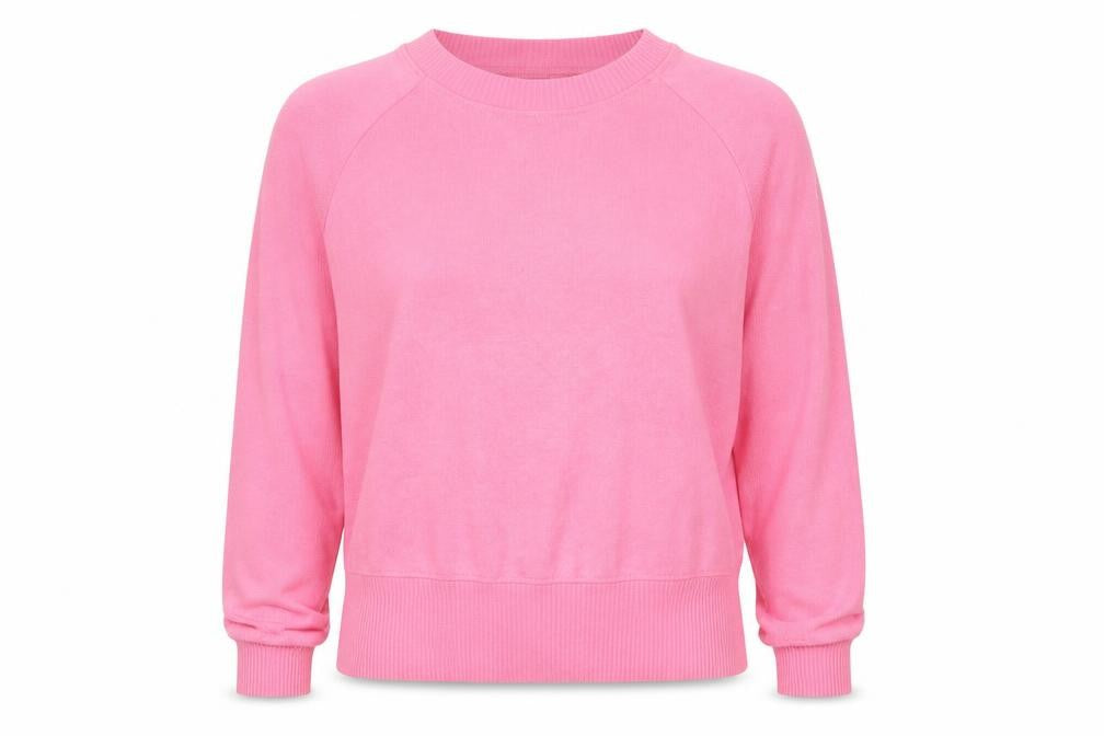 Front view of Next women’s pink crew neck jumper, size UK 10