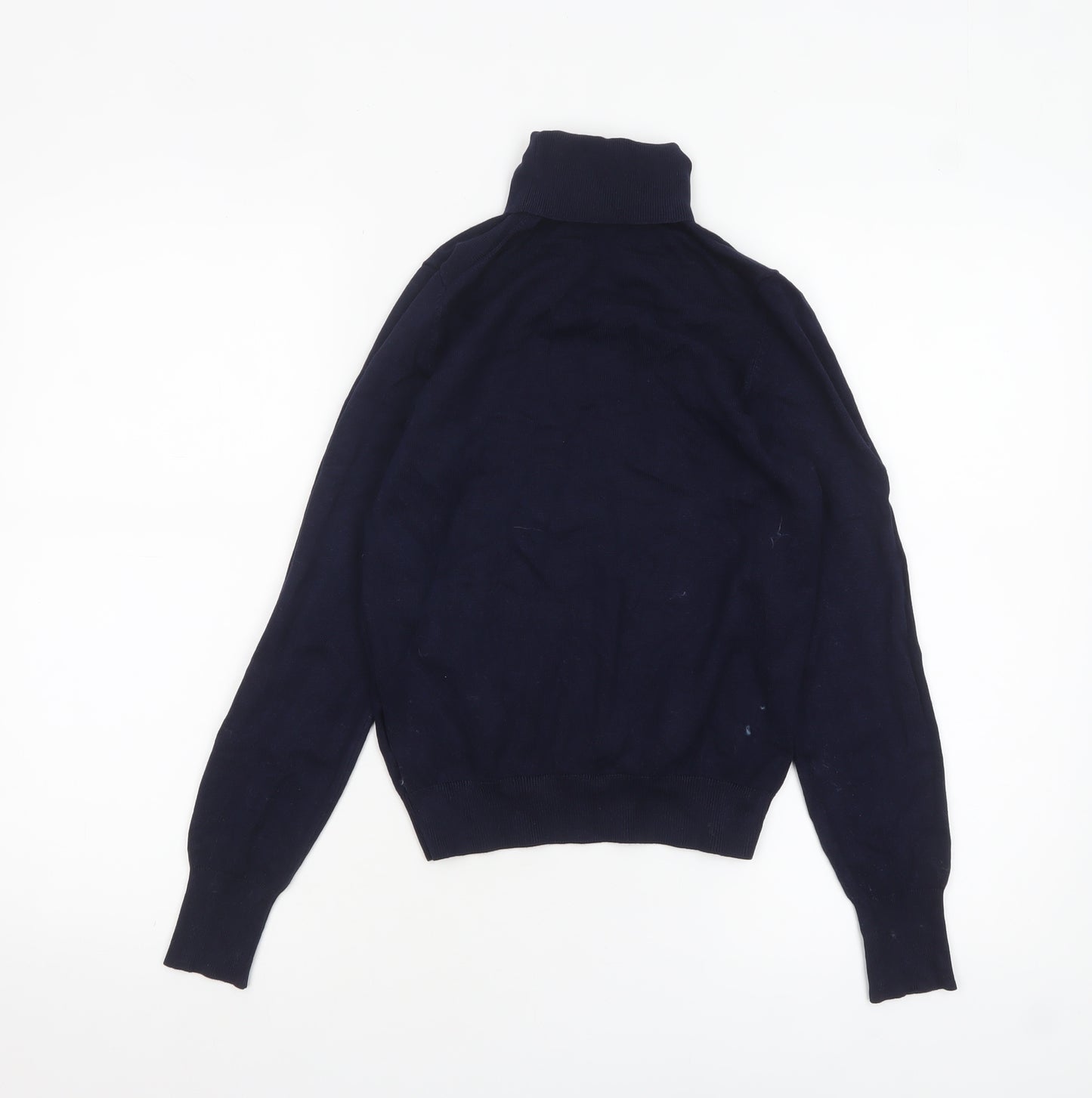 H&M Women's Blue Roll Neck Long Sleeve Knit Jumper Size S
