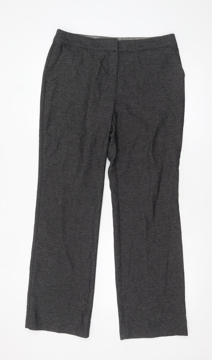Next Women's Grey Size 12 Regular Straight Leg Dress Pants