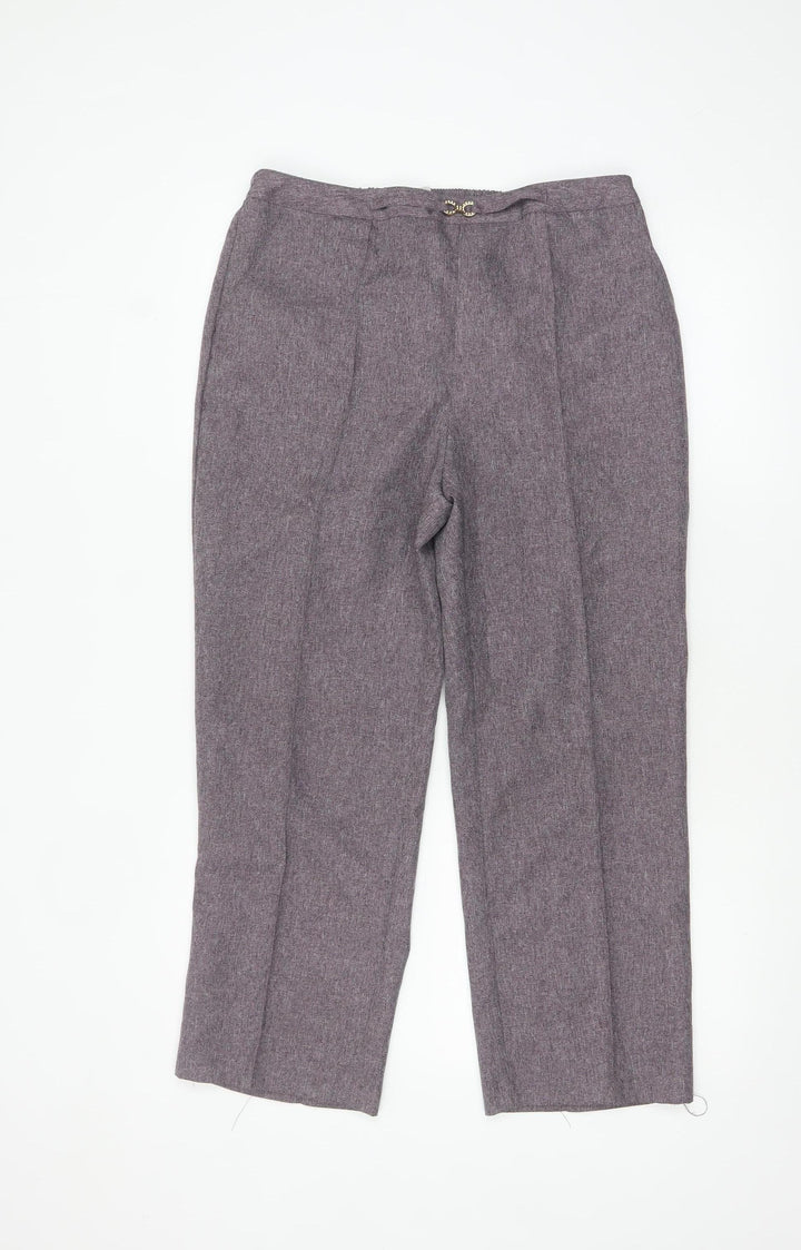 Damart Women’s Grey Straight Leg Trousers Size 14 Elastic Waist