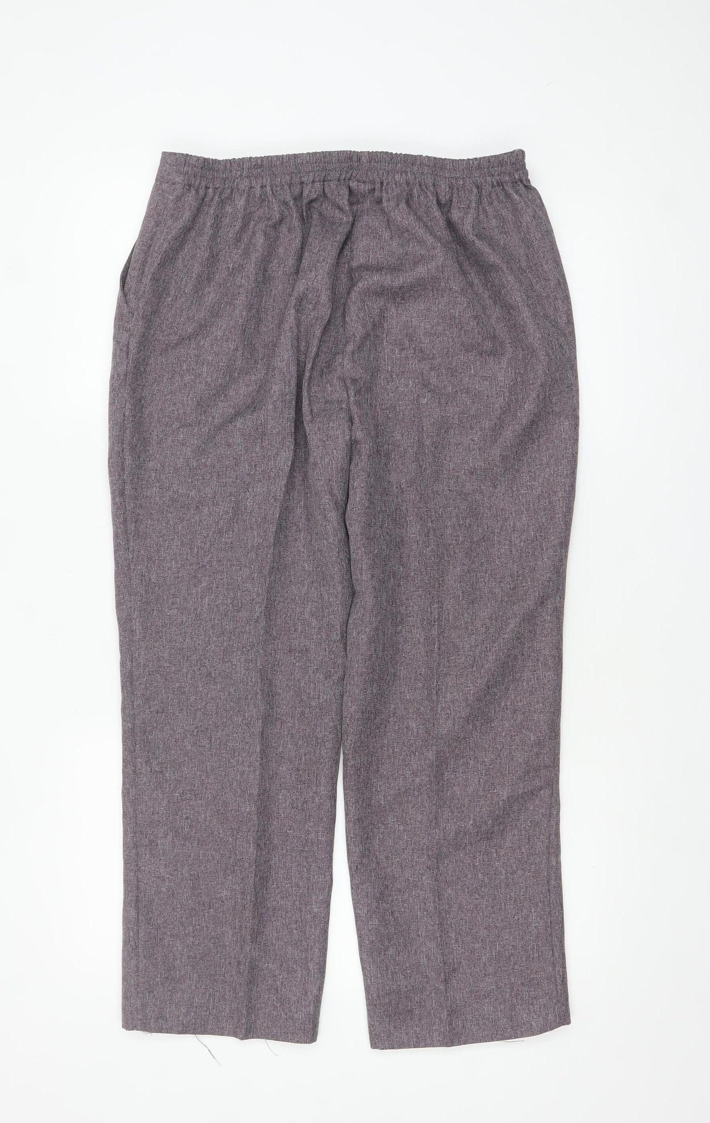 Damart Women’s Grey Straight Leg Trousers Size 14 Elastic Waist