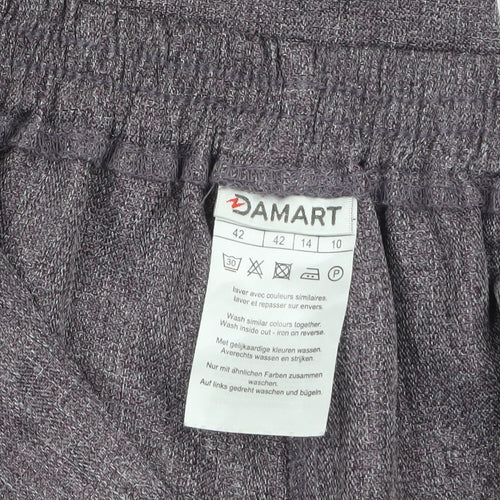Damart Women’s Grey Straight Leg Trousers Size 14 Elastic Waist