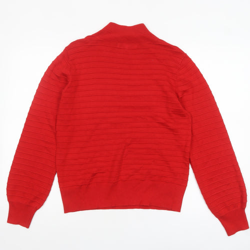 Next Women’s Red Mock Neck Button Pullover Jumper Size 10