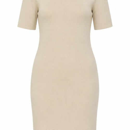 Marks and Spencer Women Beige Wool Blend Bodycon Dress Size 12