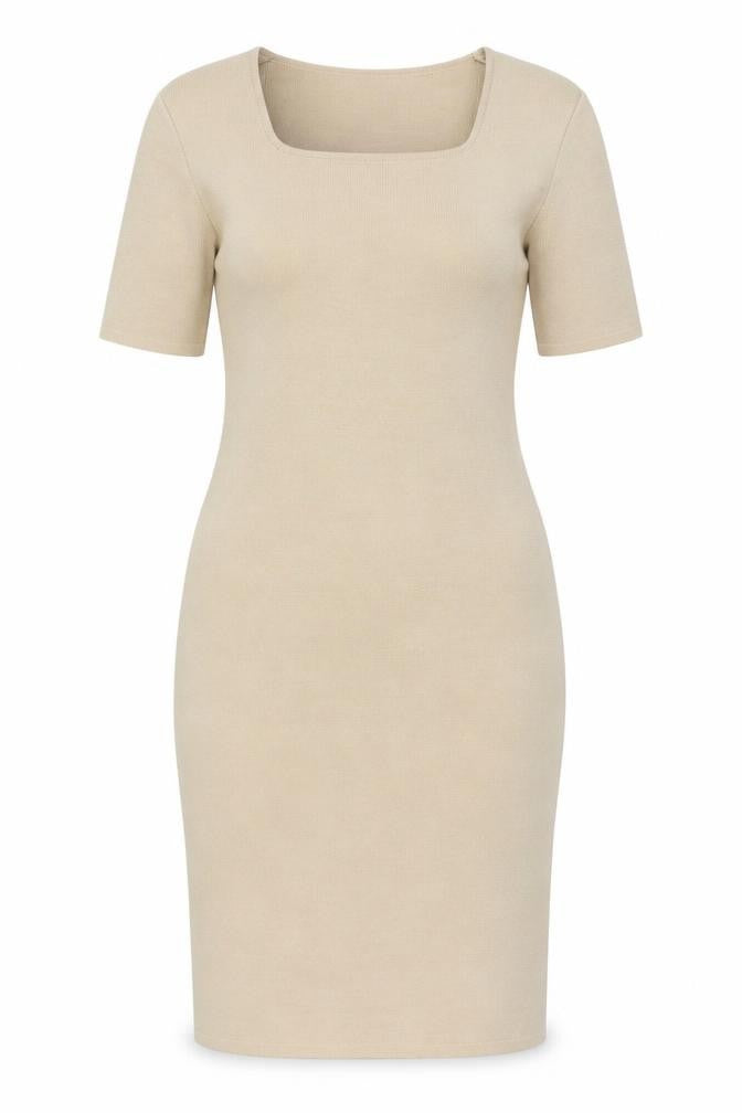 Marks and Spencer Women Beige Wool Blend Bodycon Dress Size 12