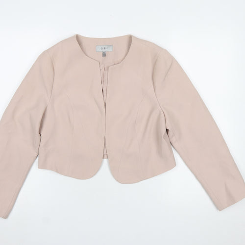Coast Women’s Beige Cropped Suit Jacket UK 14 Classic Tailored Style