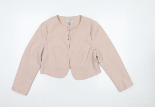 Coast Women’s Beige Cropped Suit Jacket UK 14 Classic Tailored Style