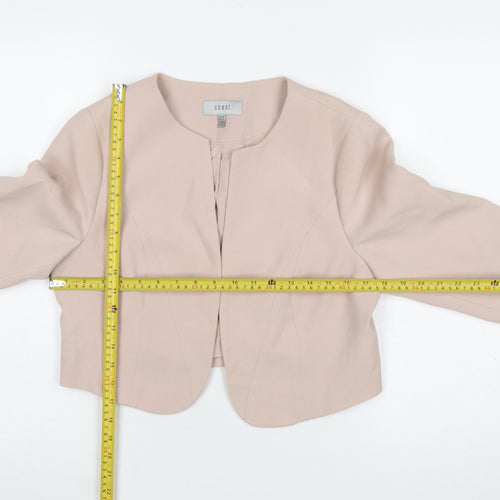 Coast Women’s Beige Cropped Suit Jacket UK 14 Classic Tailored Style
