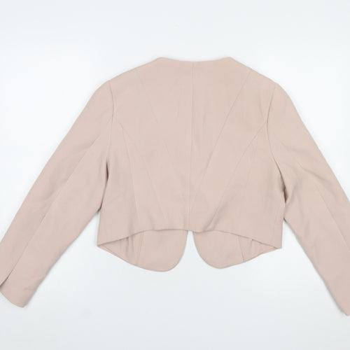 Coast Women’s Beige Cropped Suit Jacket UK 14 Classic Tailored Style