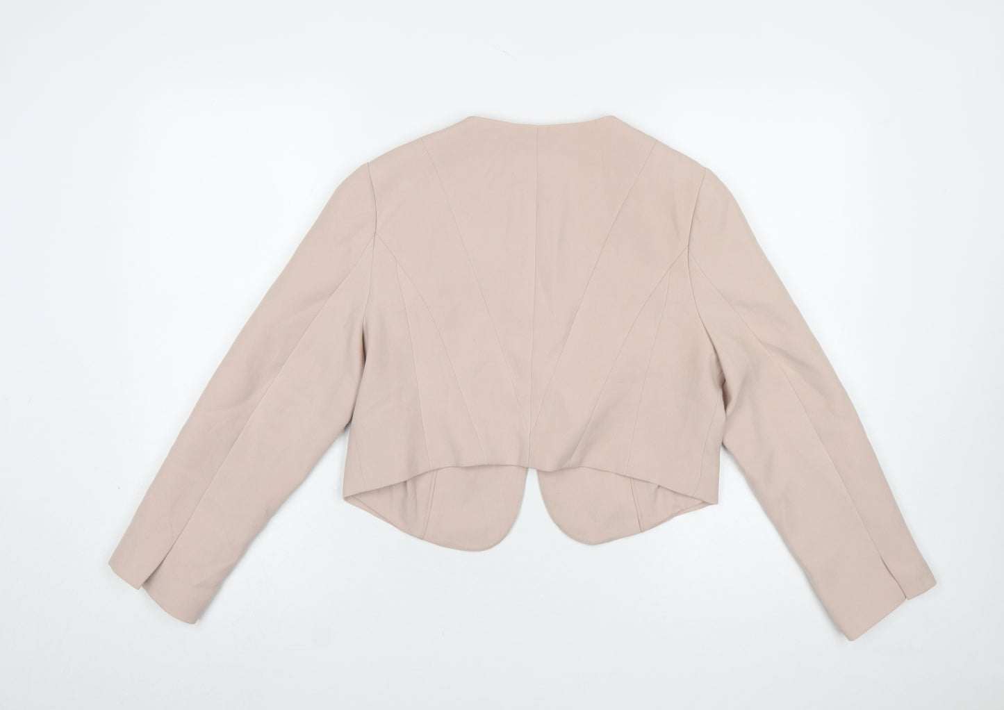 Coast Women’s Beige Cropped Suit Jacket UK 14 Classic Tailored Style